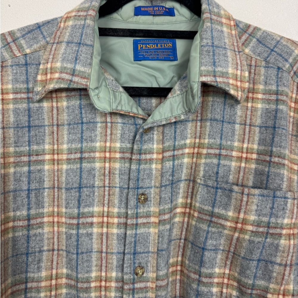 Pendleton Vintage Wool Plaid Button Down Shirt Sz… - image 4